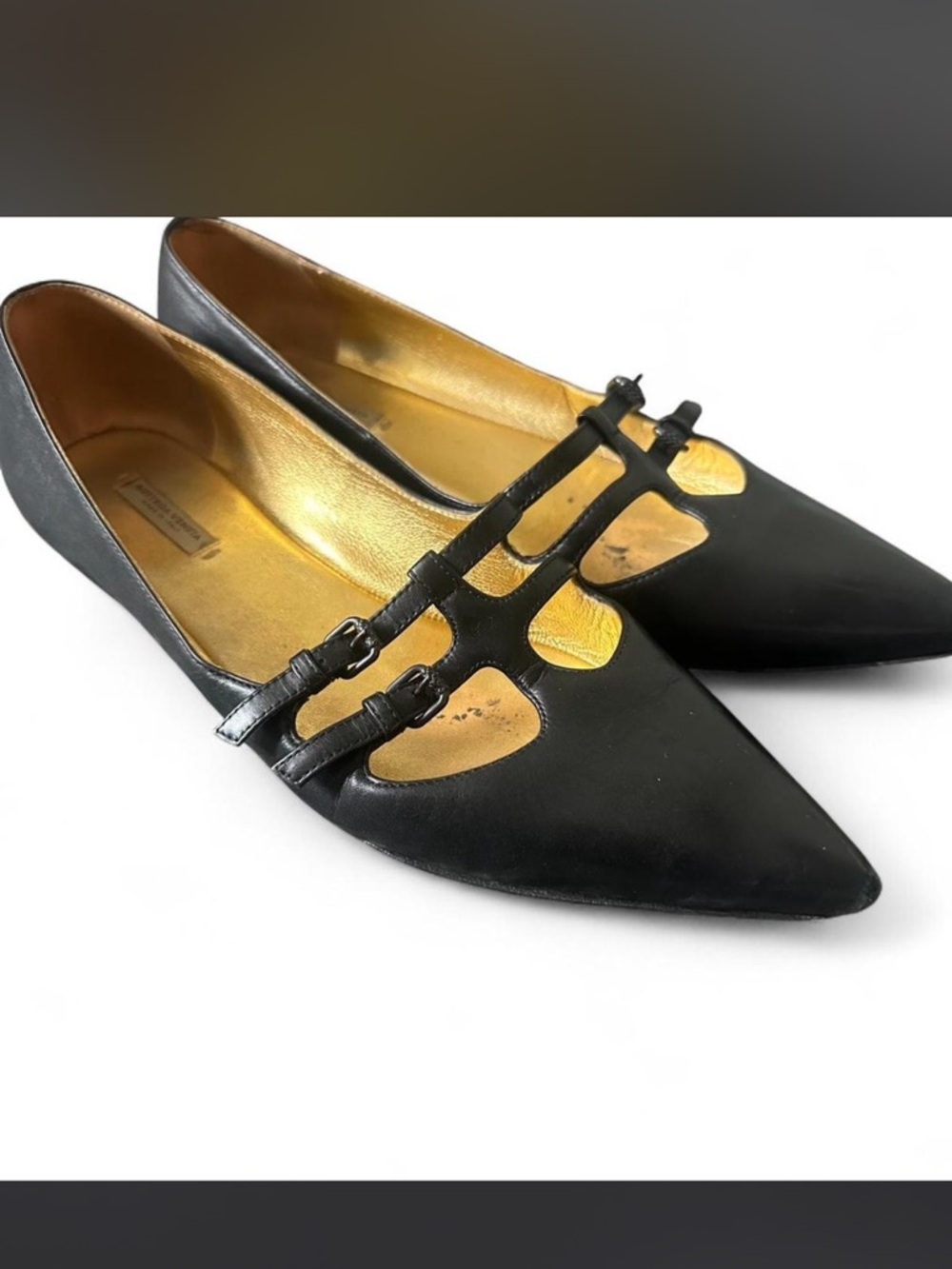 RARE Bottega Venetta Black Pointed Flats